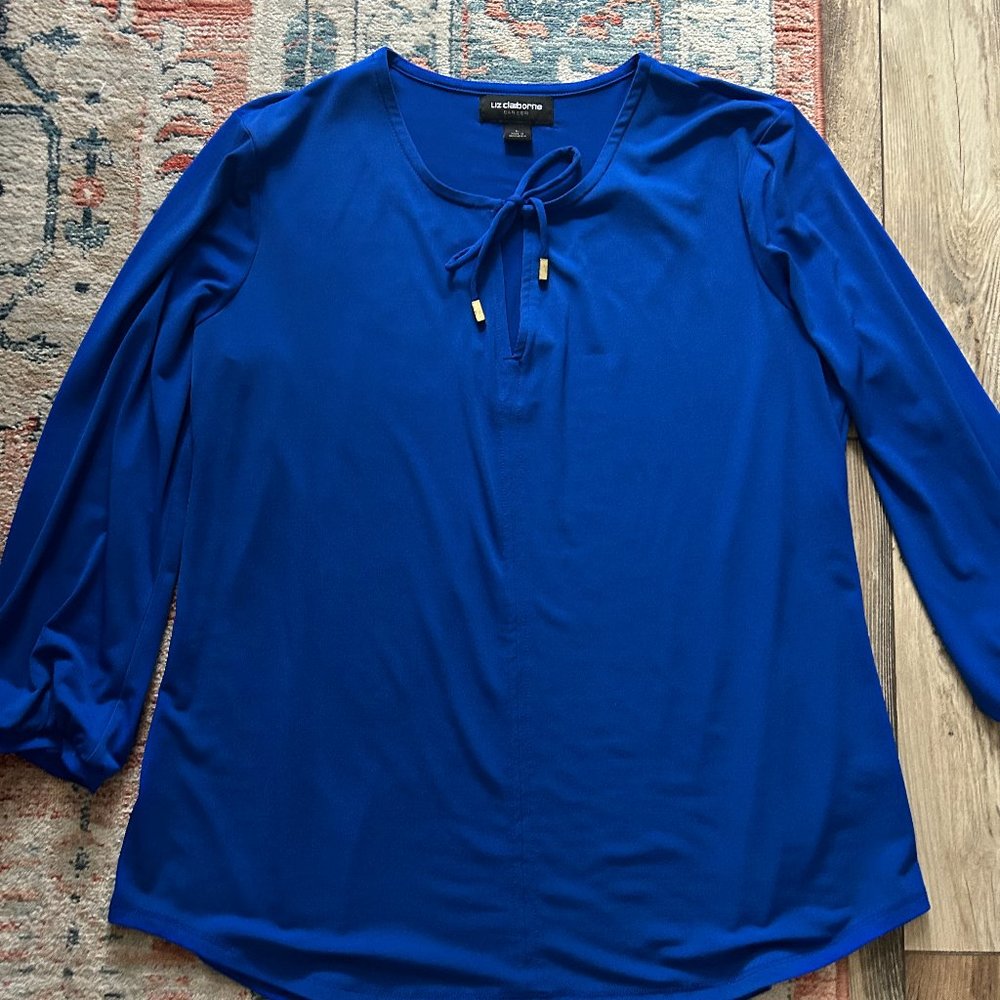 Blue 3/4 Sleeve Blouse